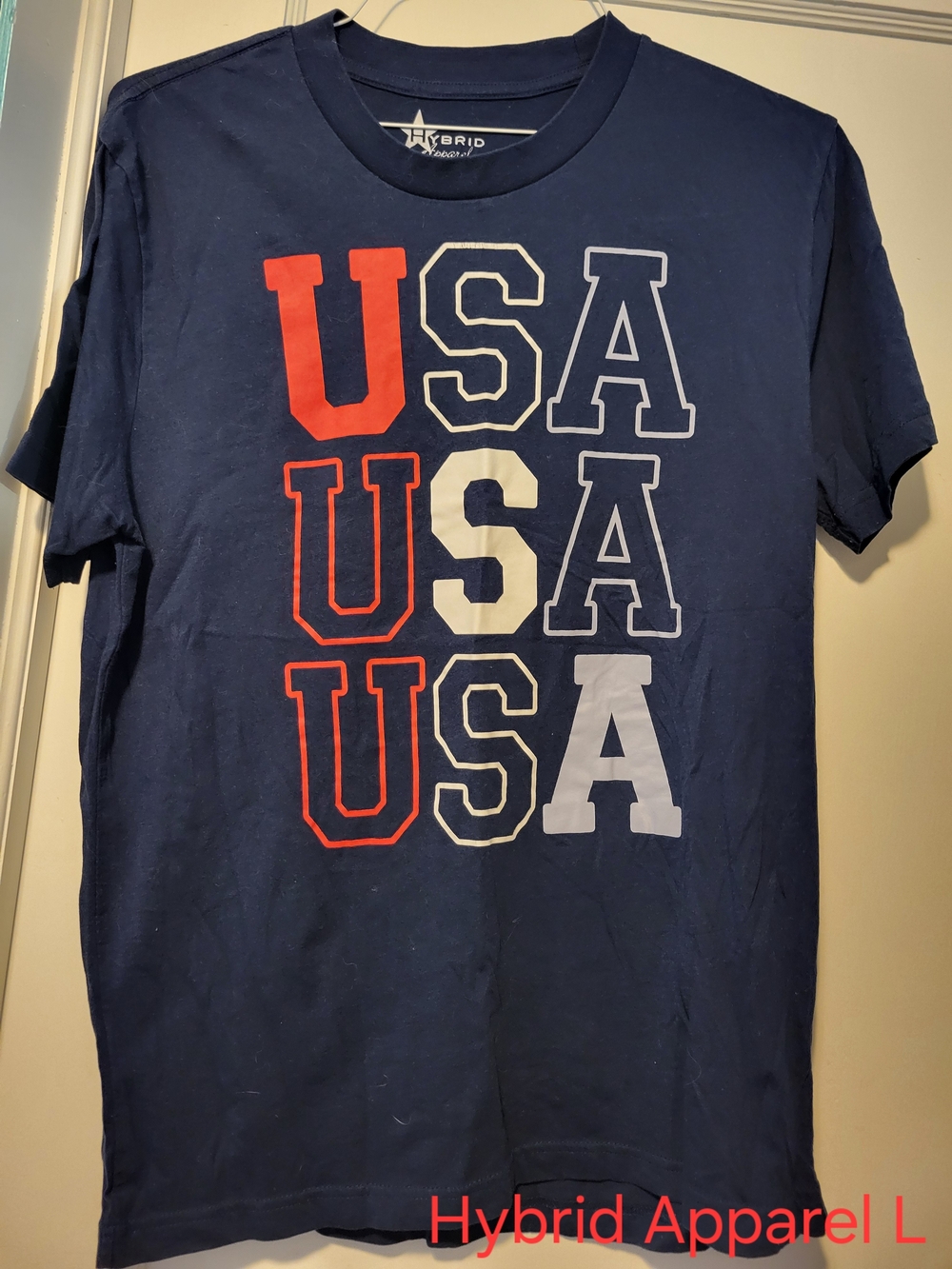 Hybrid Apparel Navy Short Sleeve USA Graphic Tee